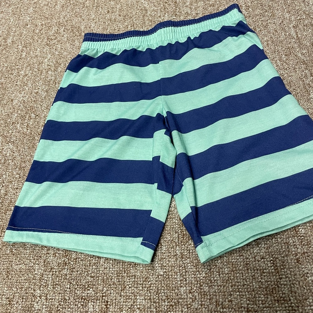 Striped Kids Shorts in Blue and Green